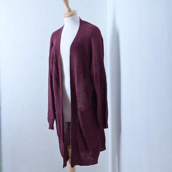 Gentle Fawn | Burgundy red long knit cardigan sweater - Picture 1 of 11
